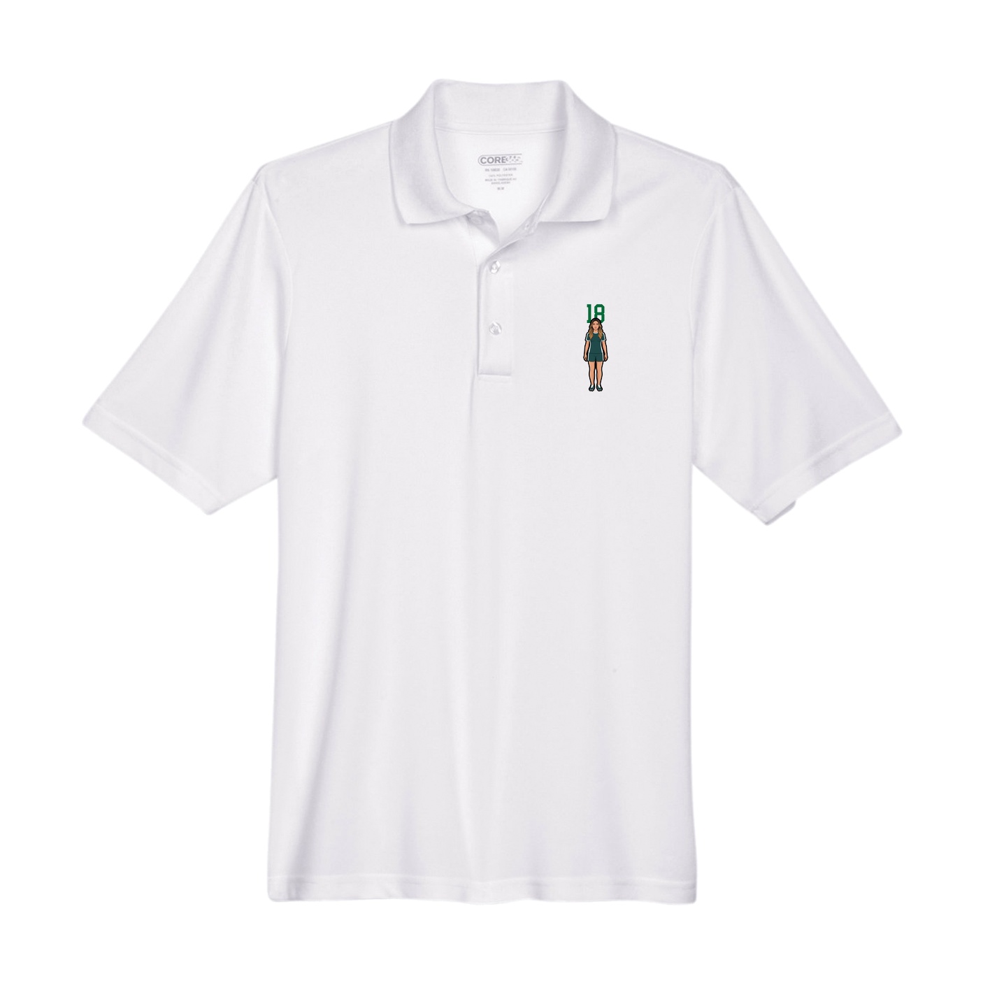 Performance Polo — Number Top in White