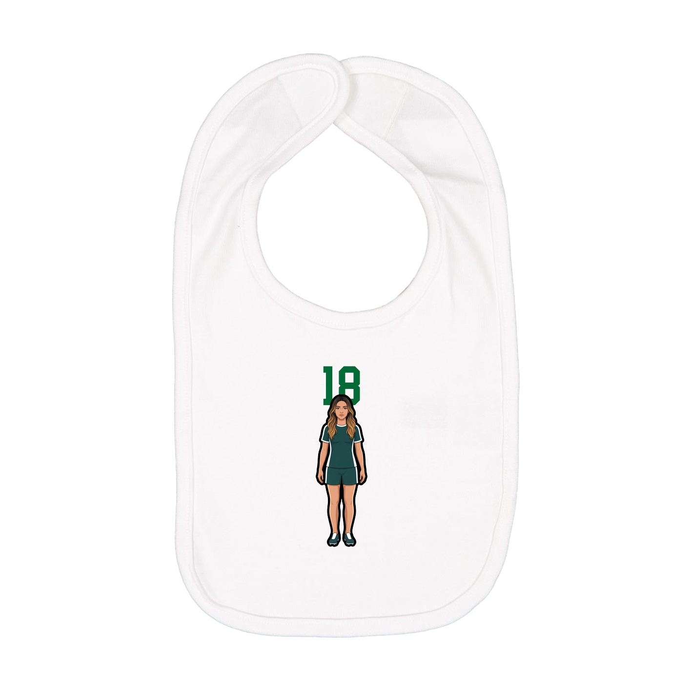 Infant Bib — Number Top in White
