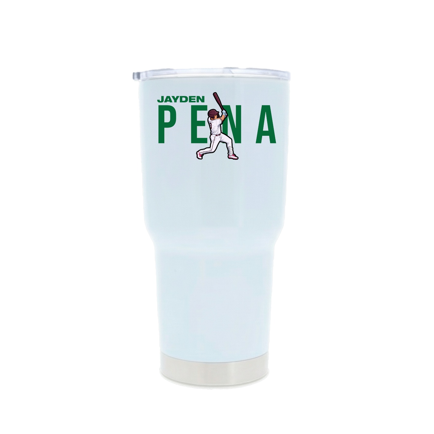 30oz Stainless Steel Tumbler — Player Name in White
