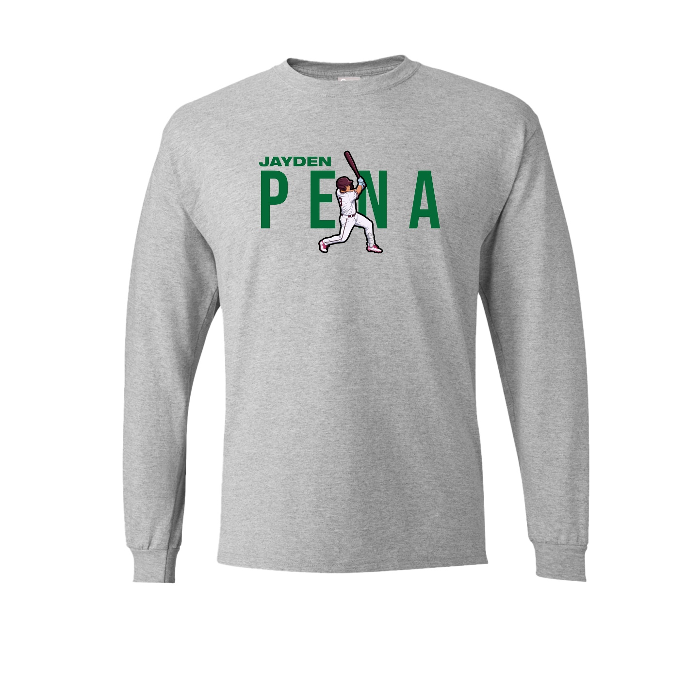 Long Sleeve Tee — Player Name in Grey