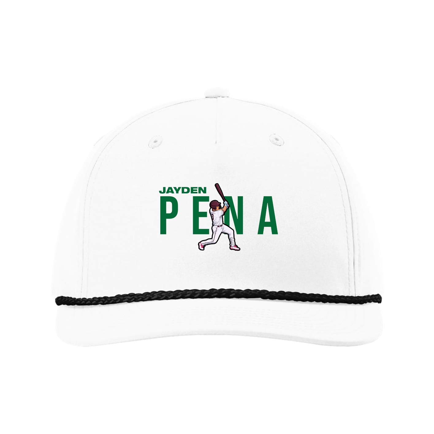 Five-Panel Classic Rope Cap — Player Name in White
