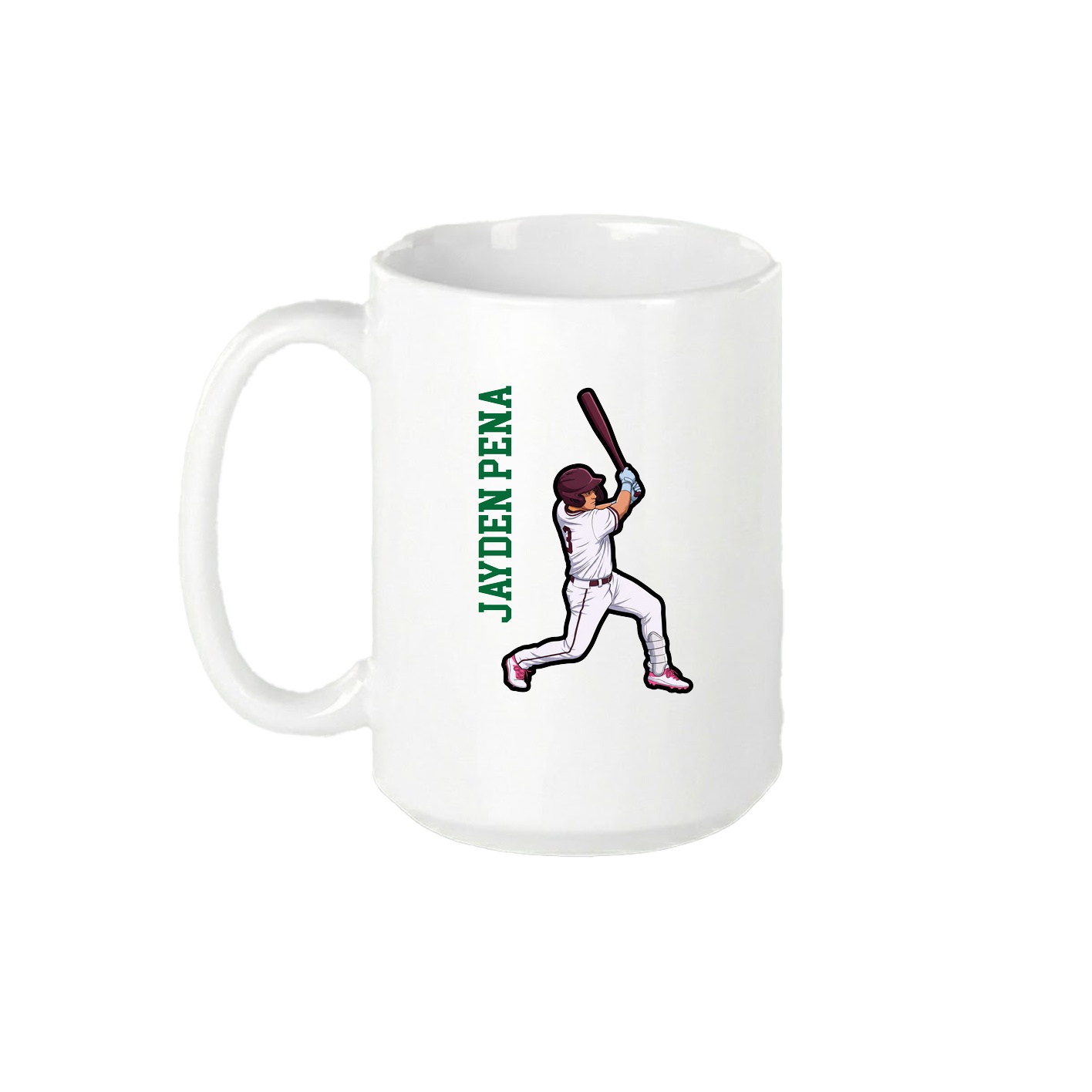 15oz Coffee Mug — Name Vertical in White
