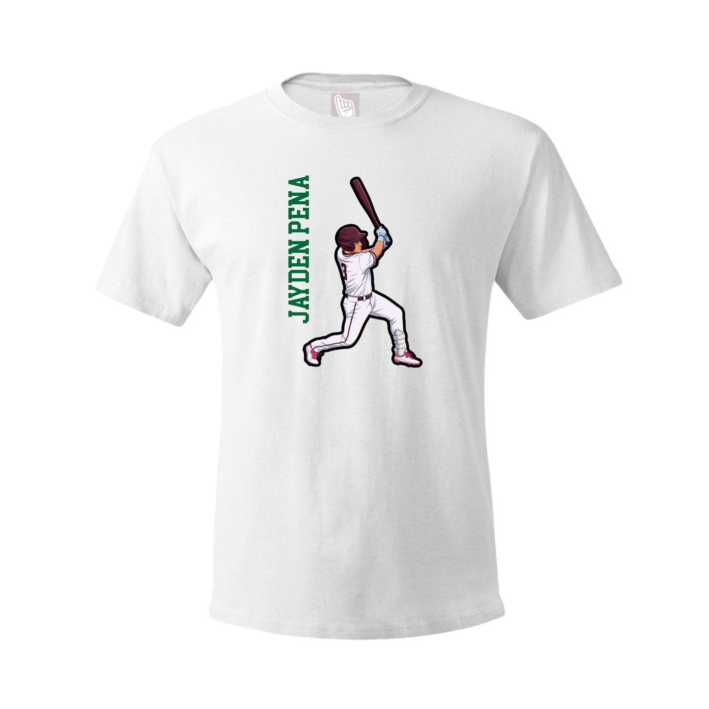 Youth Tee — Name Vertical in White