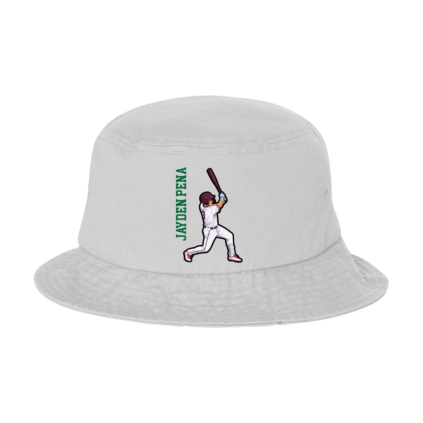 Bucket Cap — Name Vertical in White