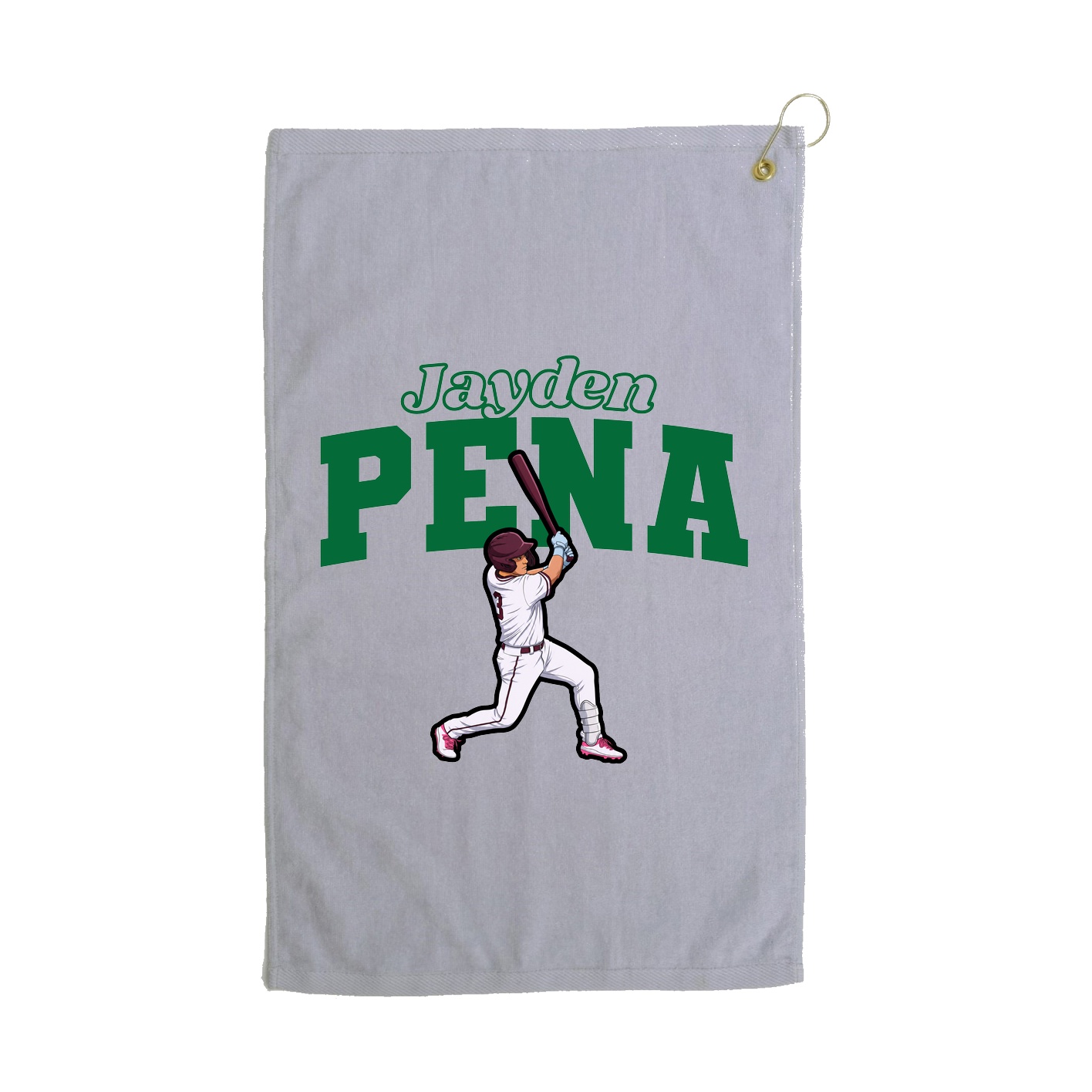 Golf Towel — Name Arch in Grey