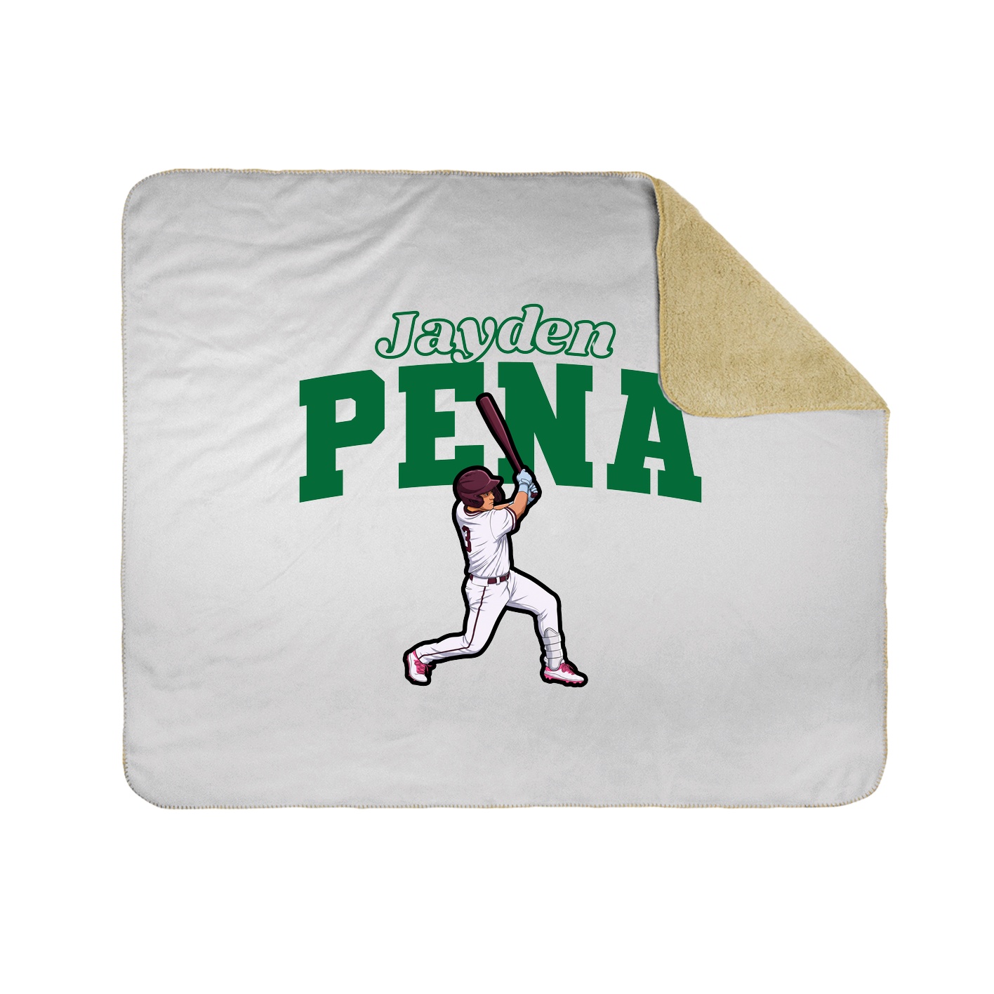 Throw Blanket — Name Arch in White