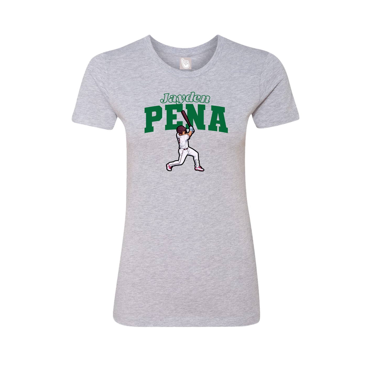 Fitted Women's Tee — Name Arch in Grey