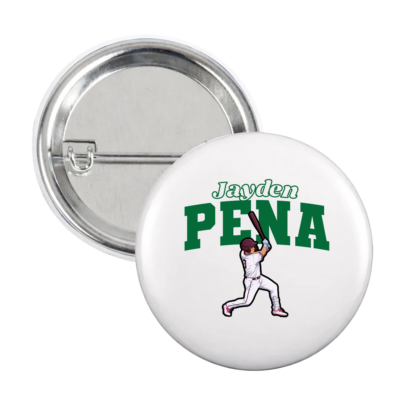 Game Day Button — Name Arch in White