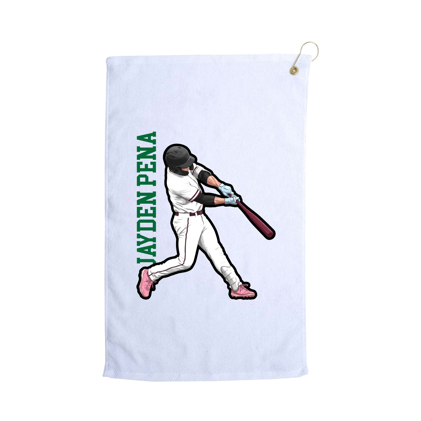 Golf Towel — Name Vertical in White