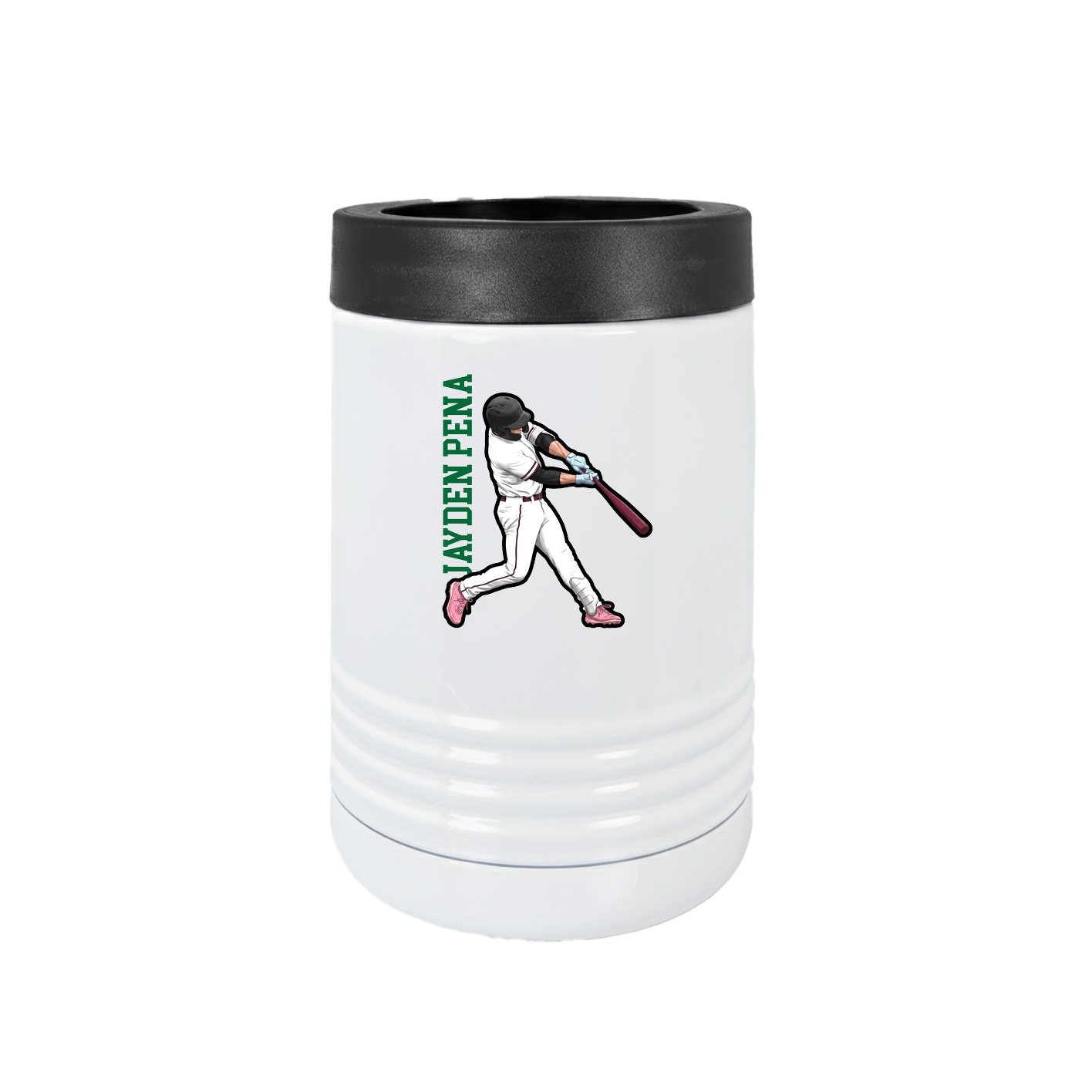 Beverage Holder — Name Vertical in White