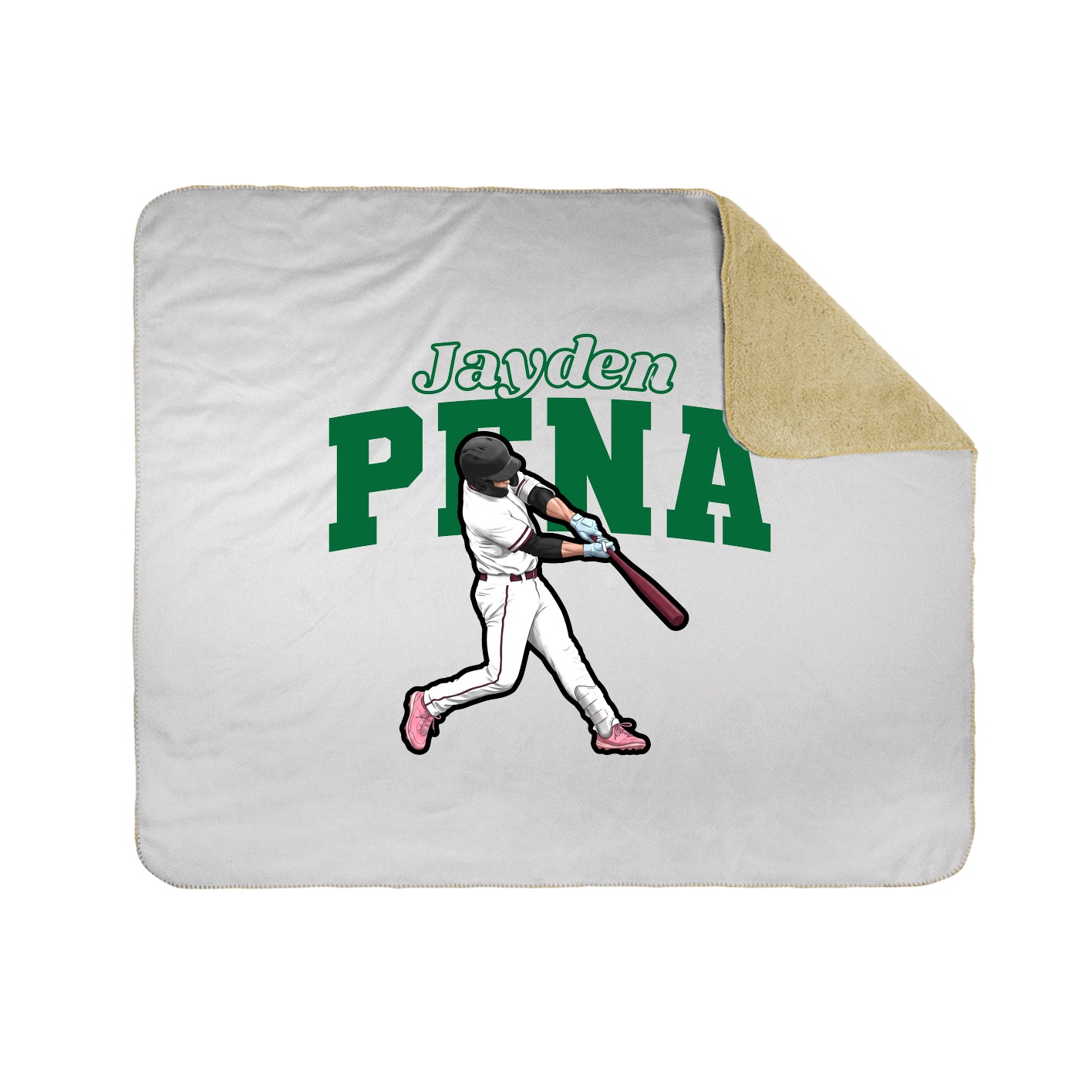 Throw Blanket — Name Arch in White