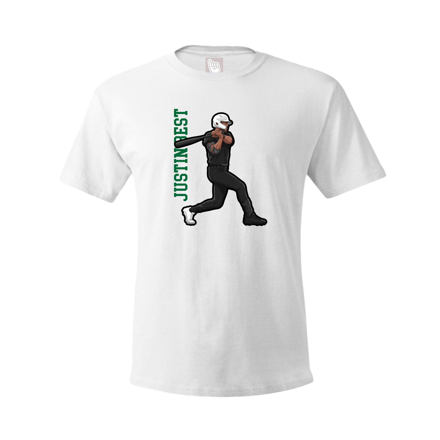 Youth Tee — Name Vertical in White