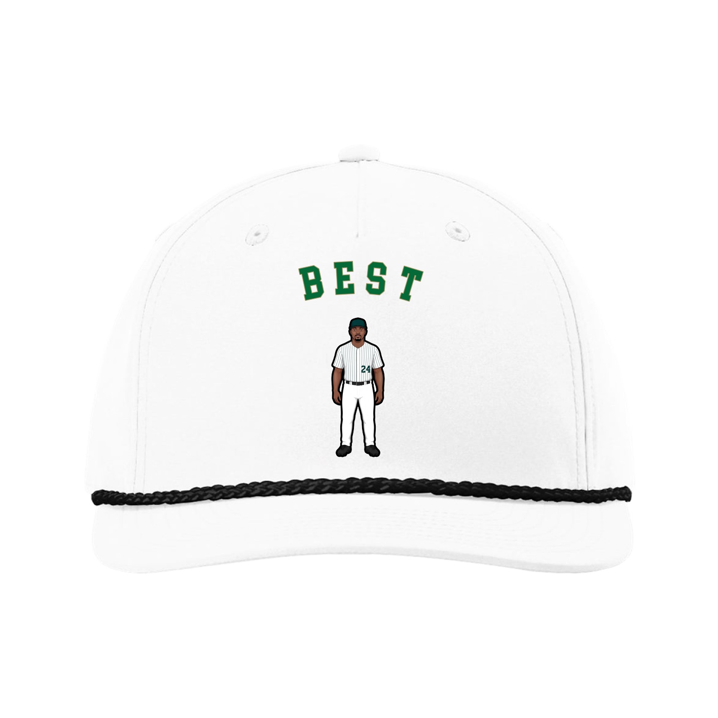 Five-Panel Classic Rope Cap — Shirsey Arch in White