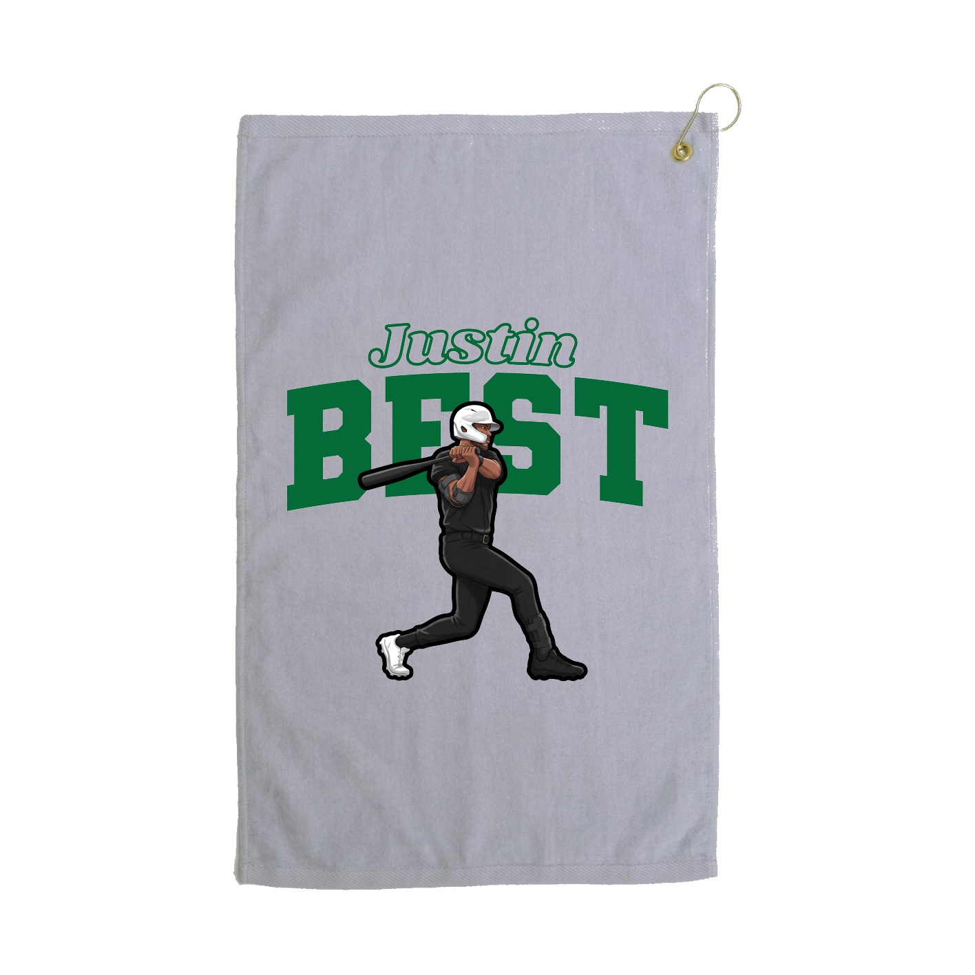 Golf Towel — Name Arch in Grey
