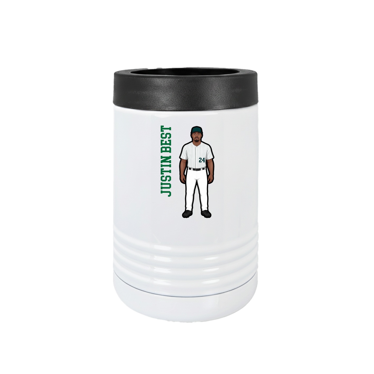 Beverage Holder — Name Vertical in White