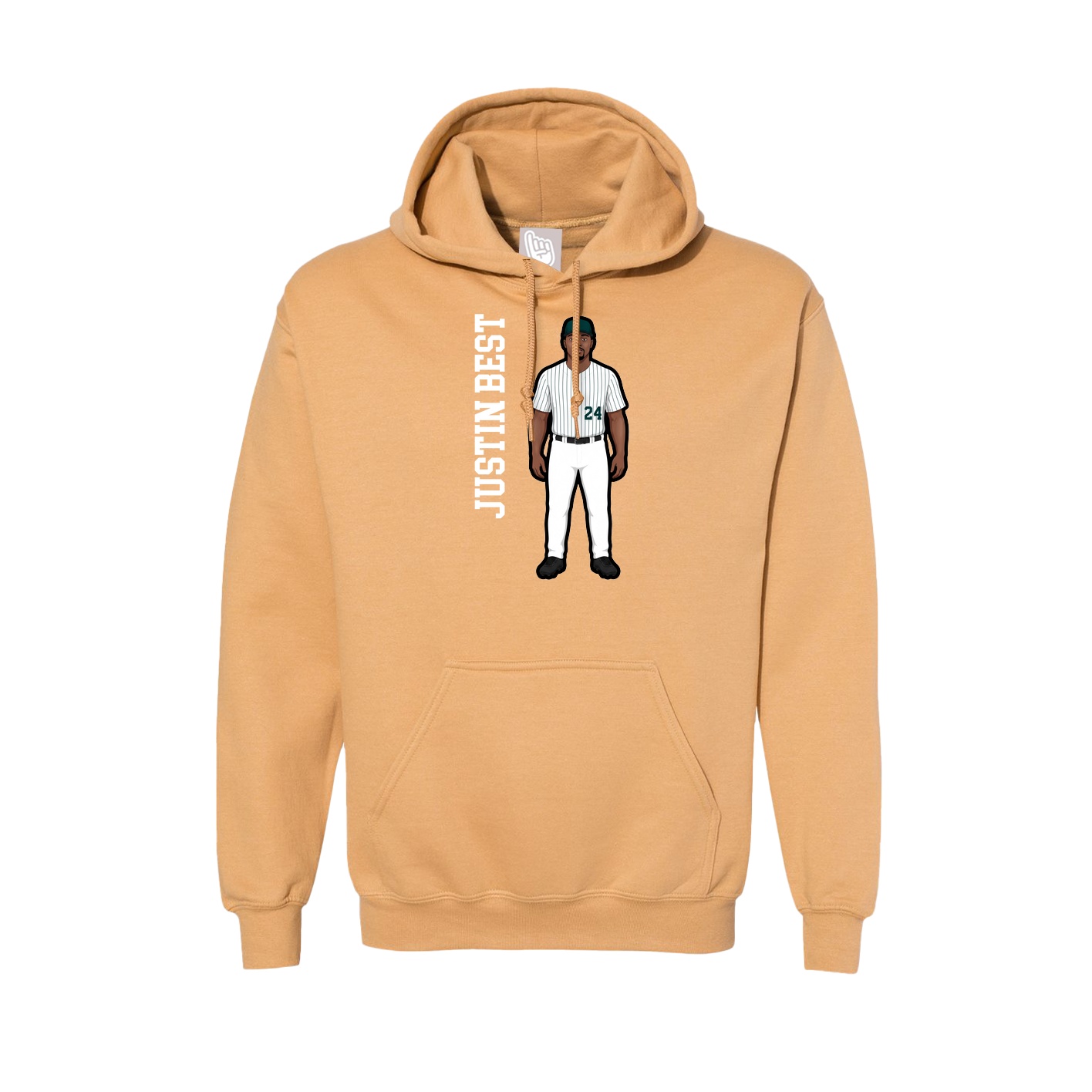 Hoodie — Name Vertical in Vegas Gold