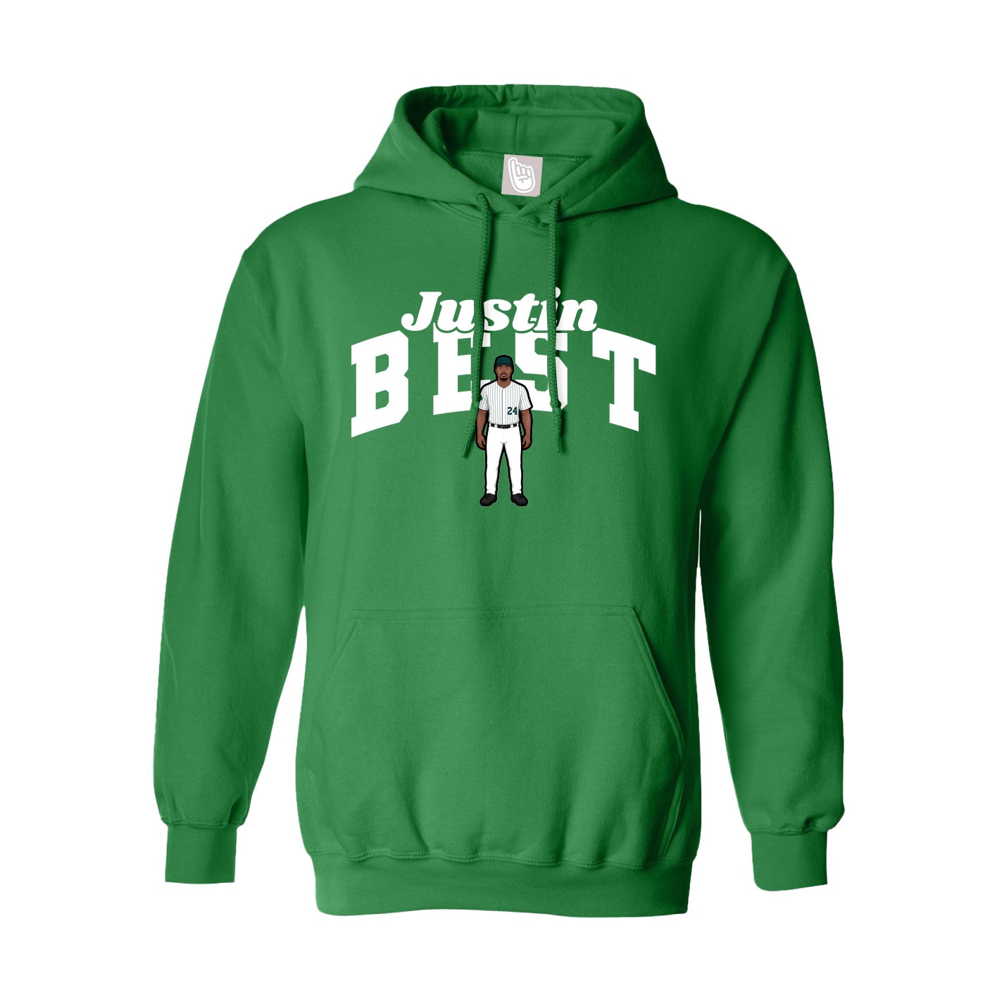Youth Hoodie — Signature Arch in Green