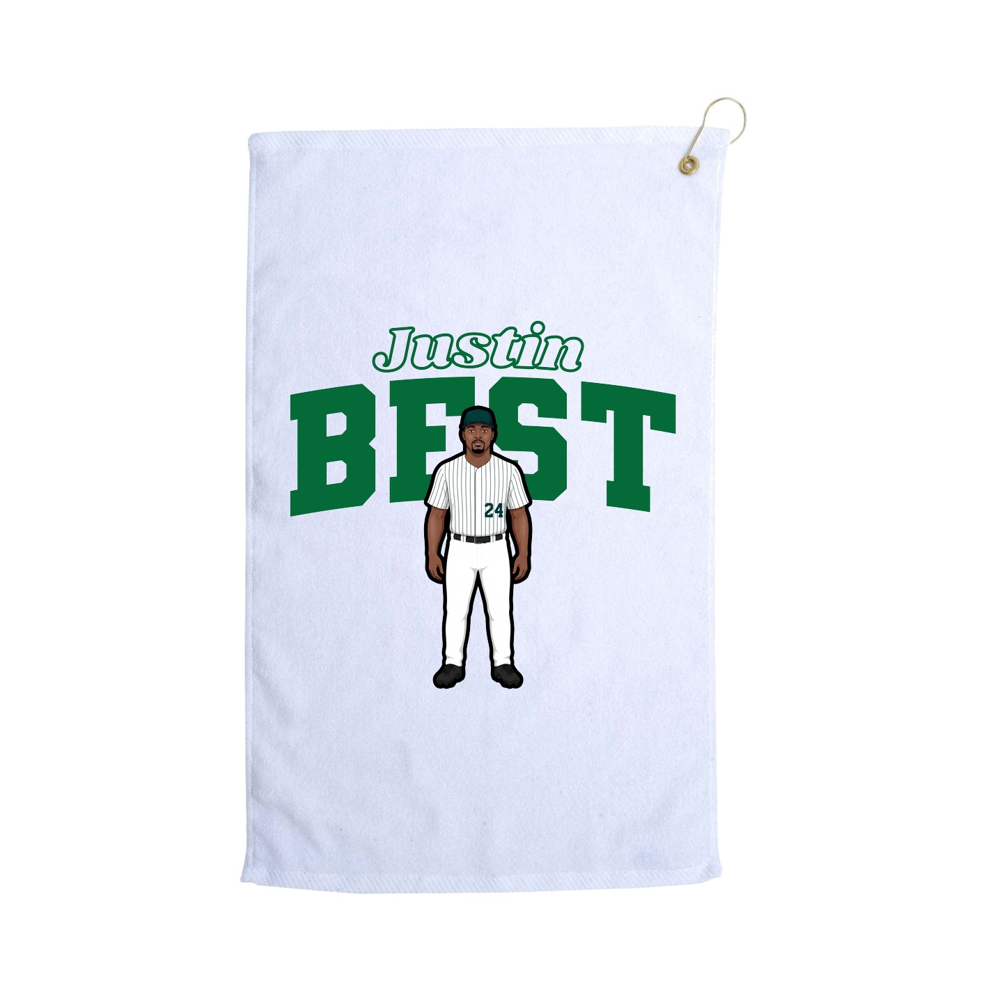 Golf Towel — Name Arch in White