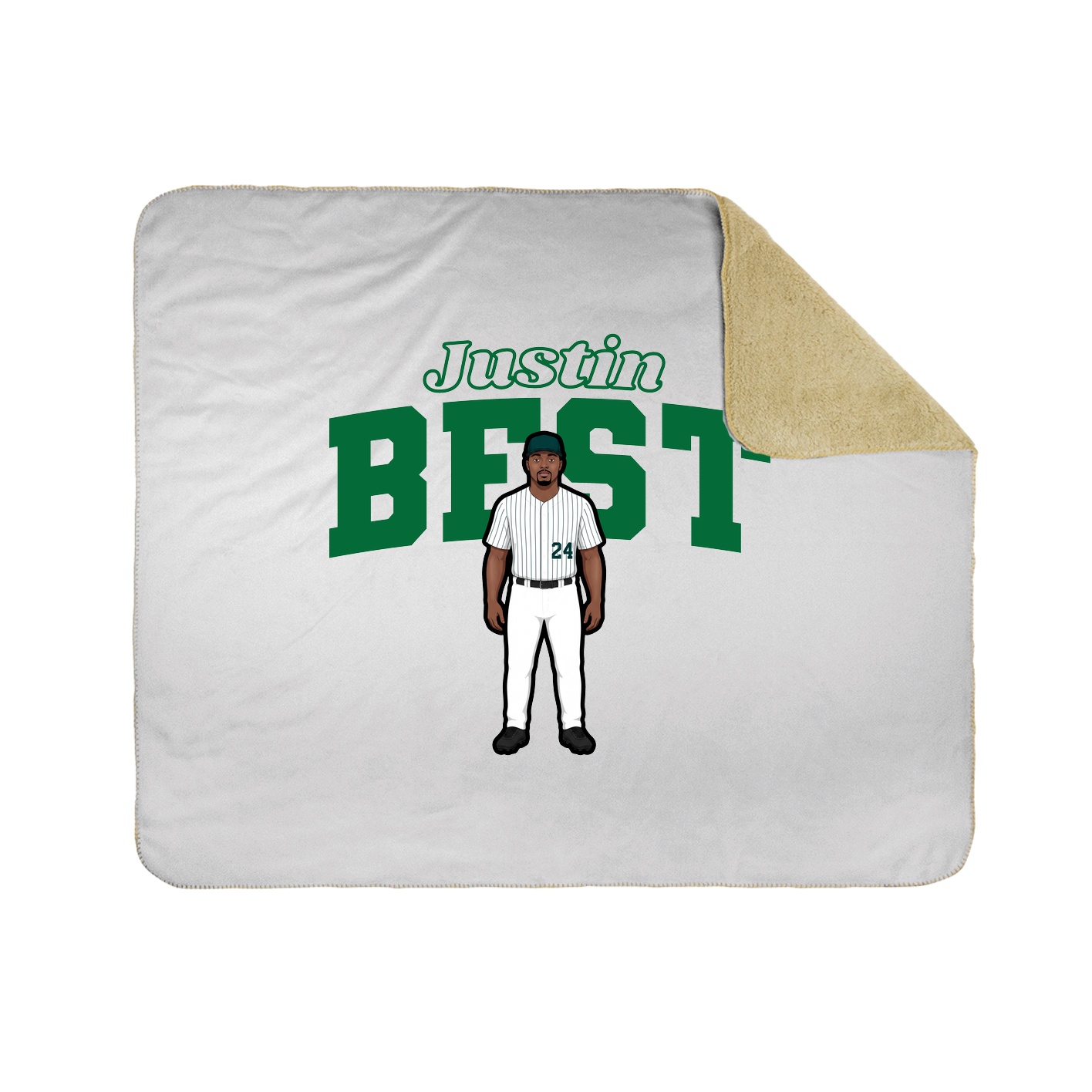 Throw Blanket — Name Arch in White