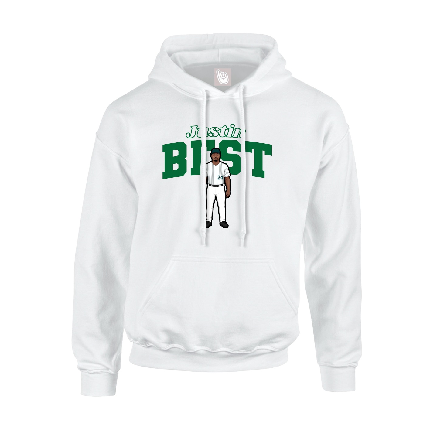 Hoodie — Name Arch in White