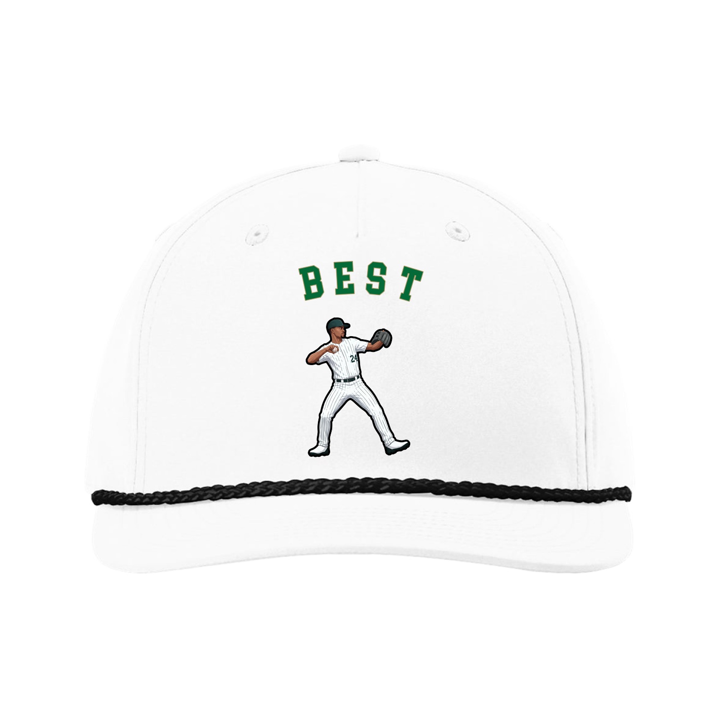 Five-Panel Classic Rope Cap — Shirsey Arch in White