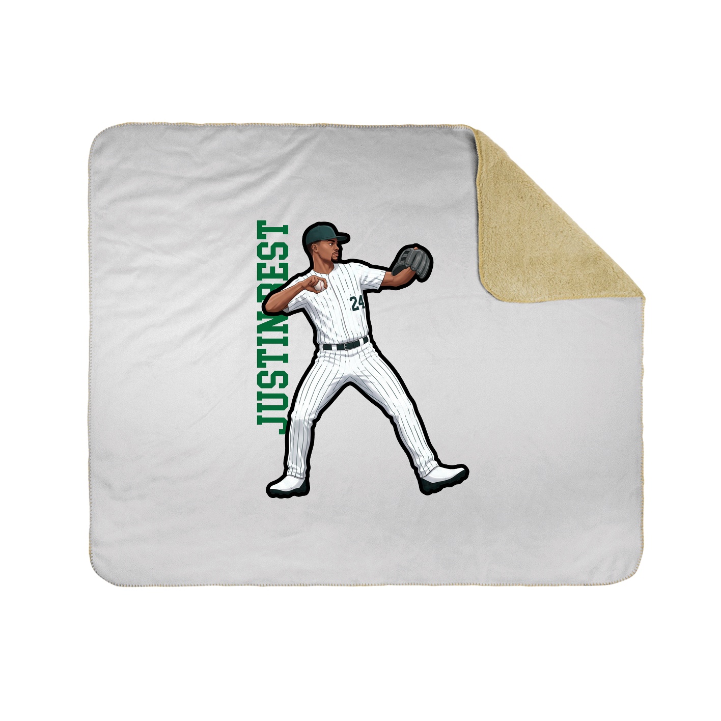 Throw Blanket — Name Vertical in White