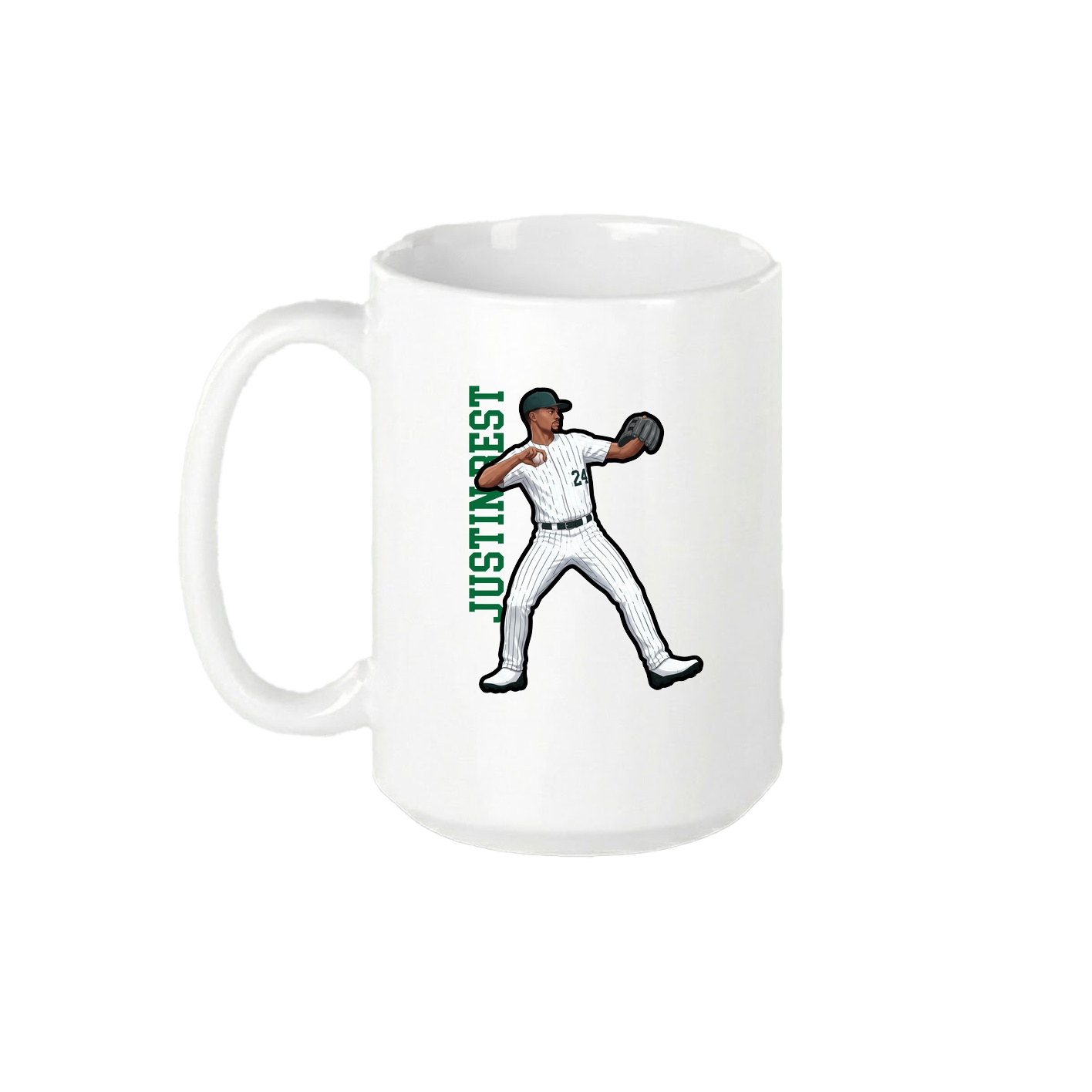 15oz Coffee Mug — Name Vertical in White