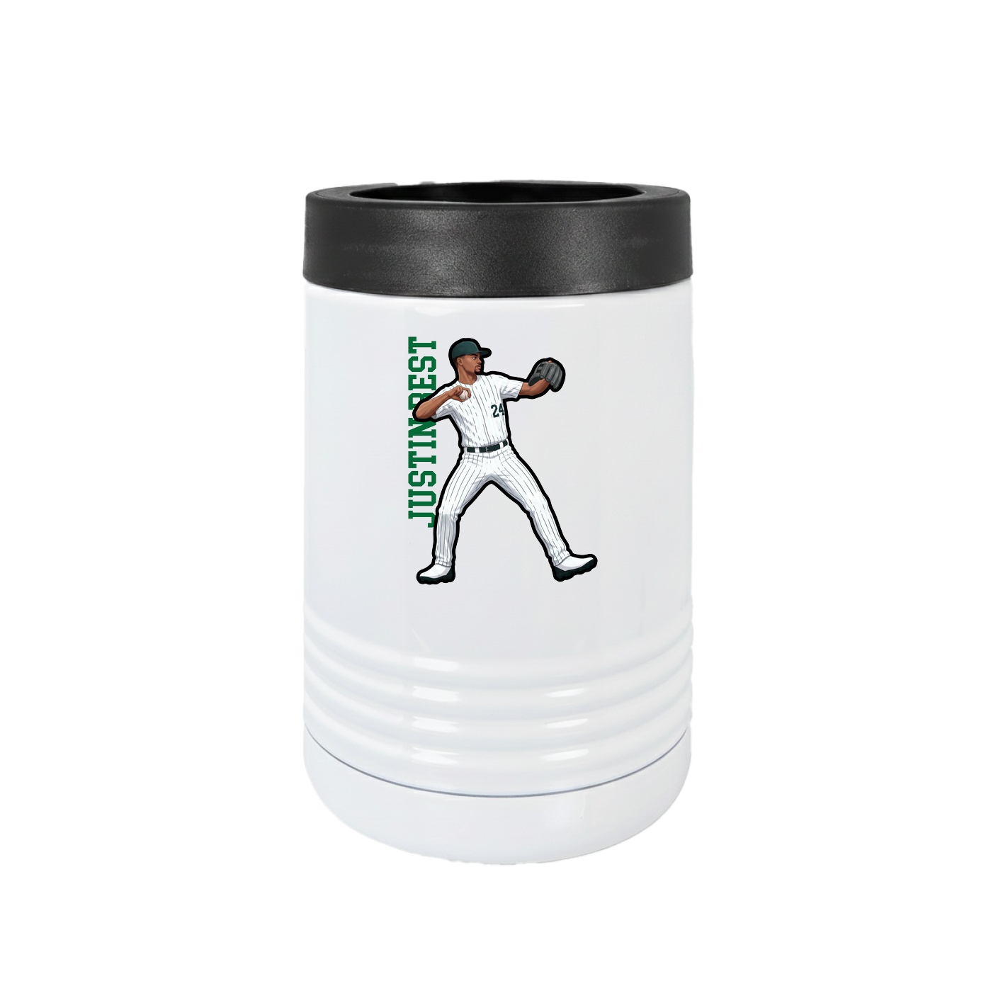 Beverage Holder — Name Vertical in White