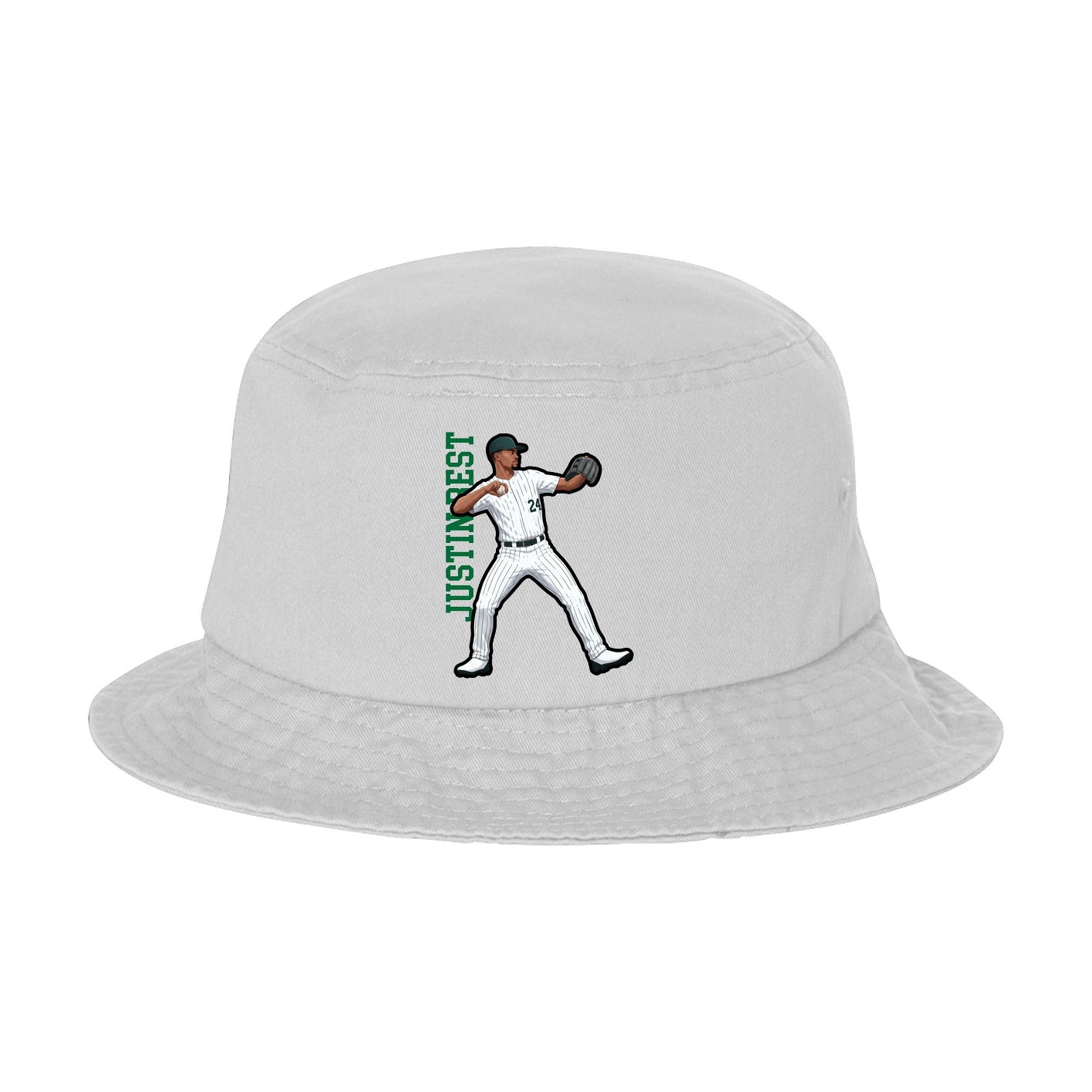 Bucket Cap — Name Vertical in White