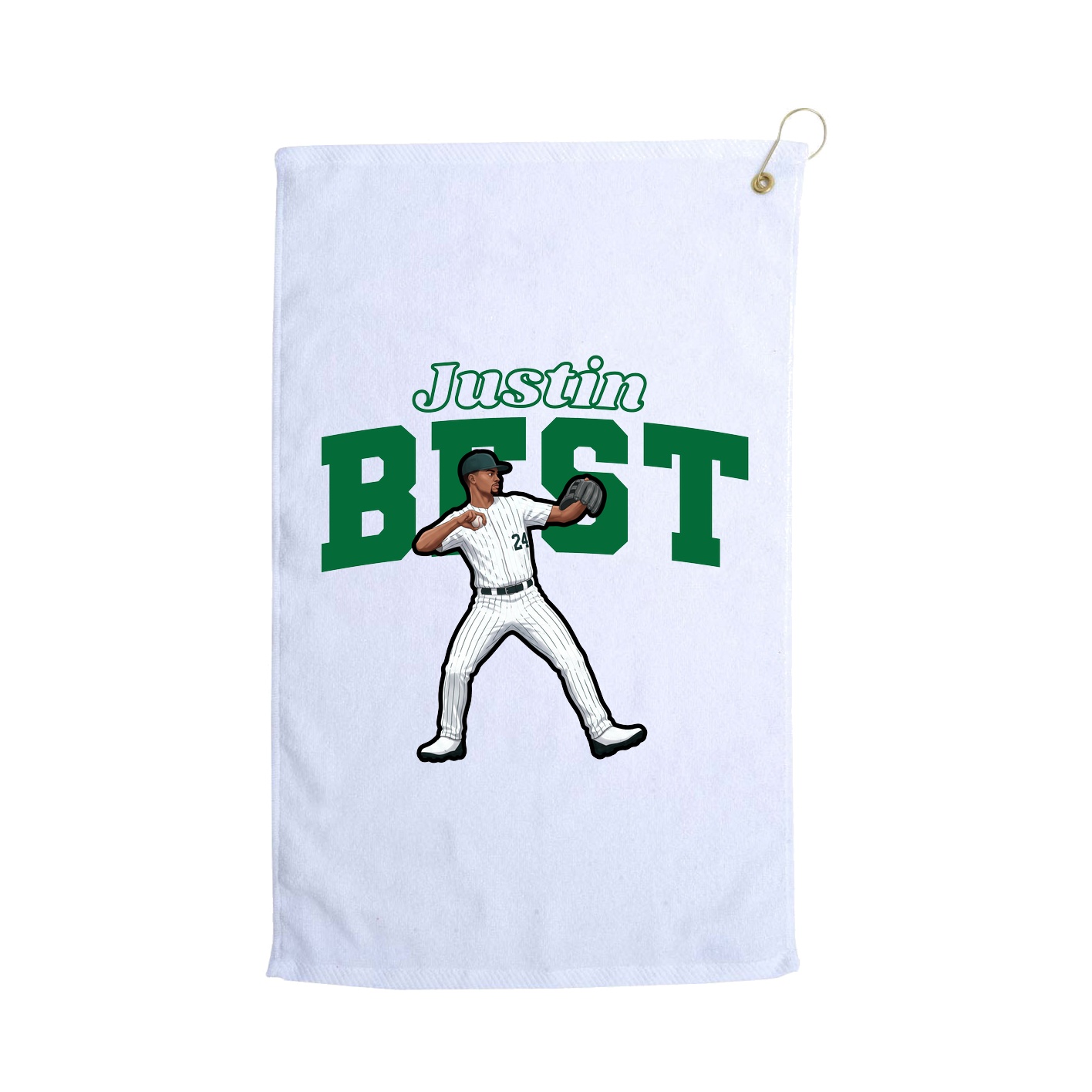 Golf Towel — Name Arch in White