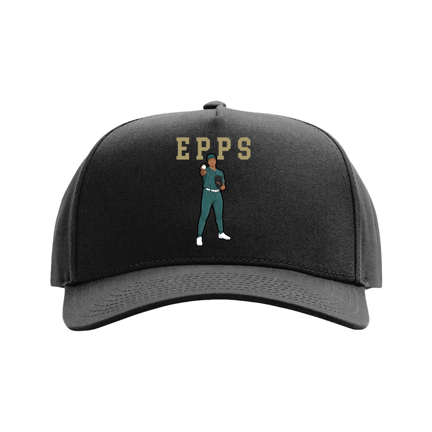 Full Fabric Five-Panel Champ Cap — Shirsey in Black
