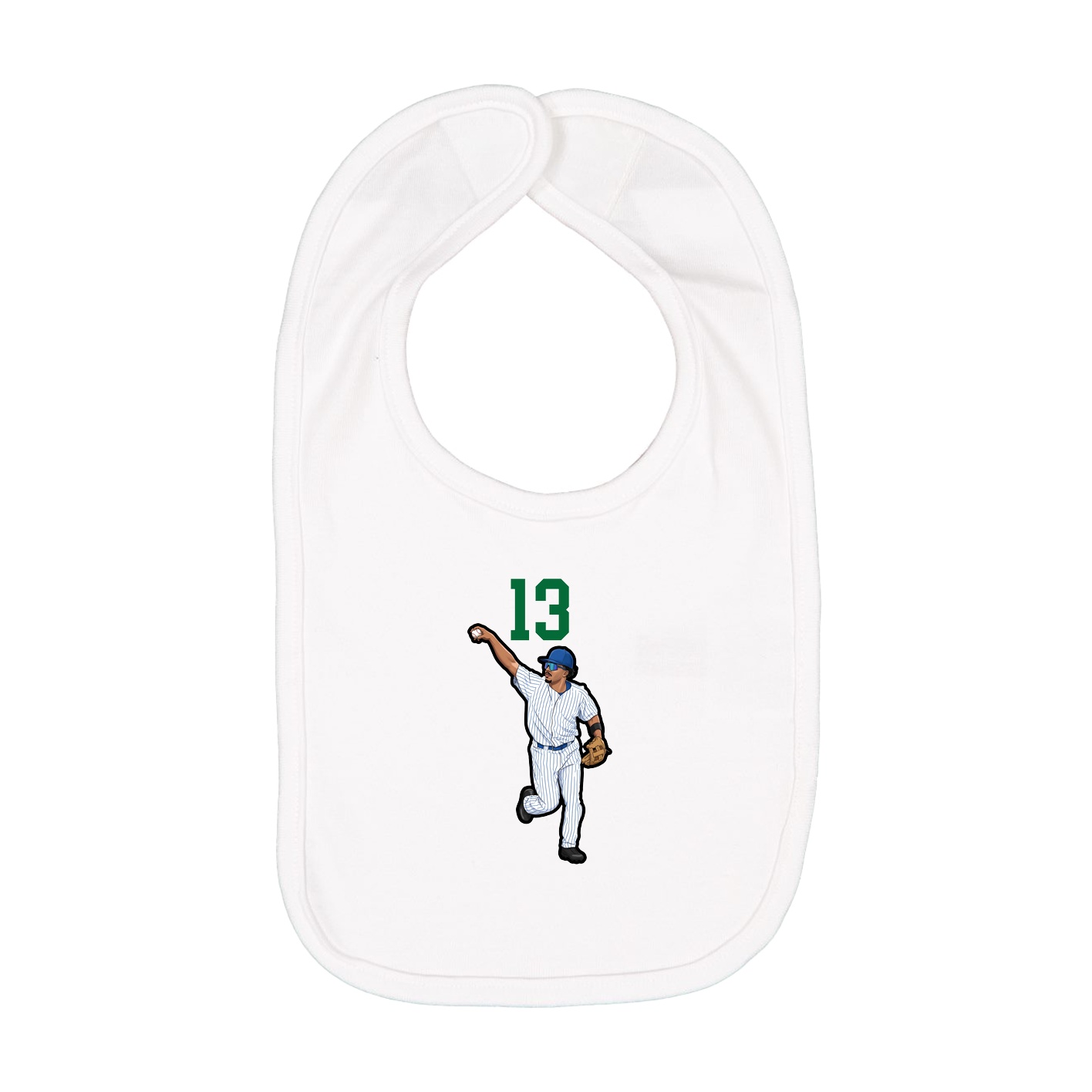 Infant Bib — Number Top in White