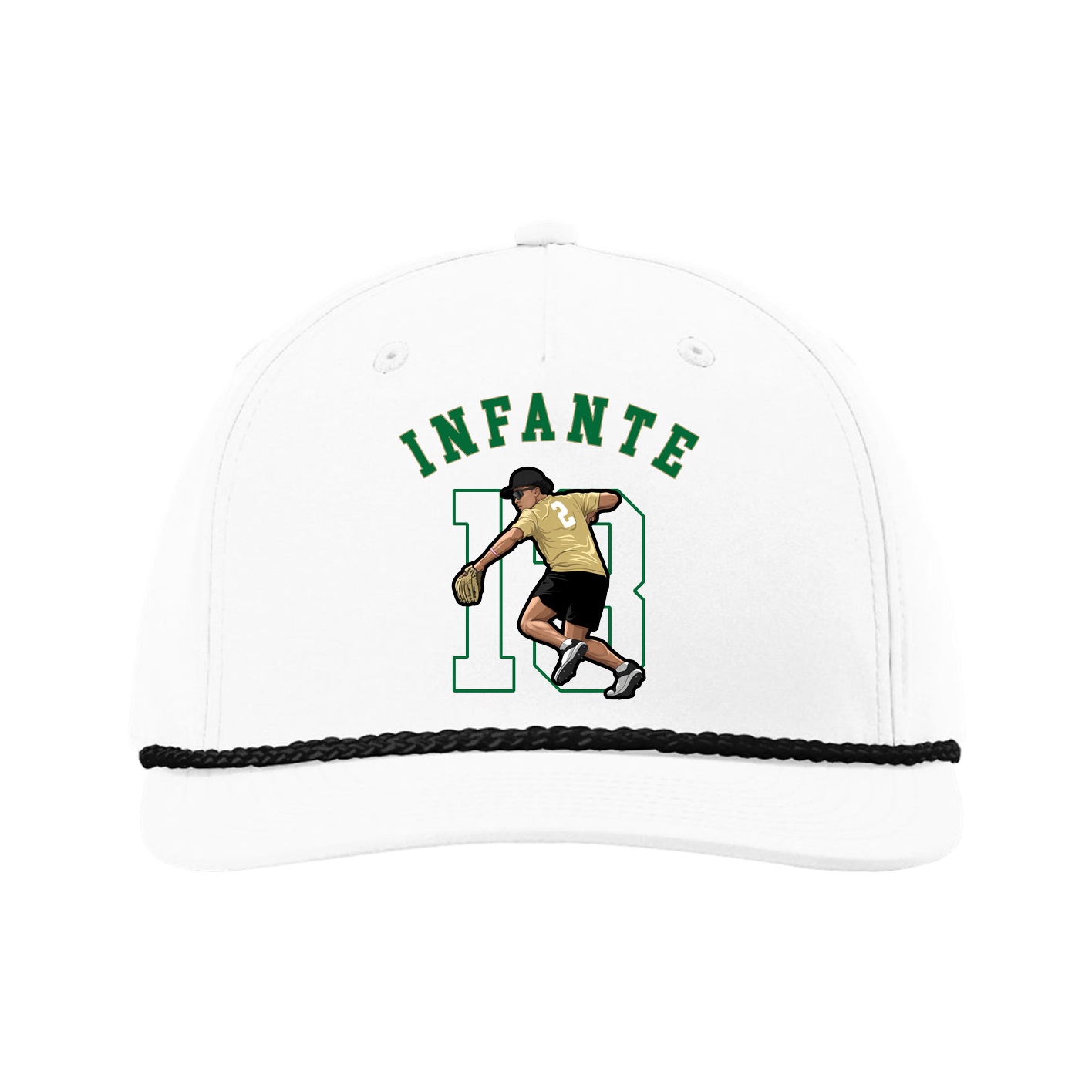 Five-Panel Classic Rope Cap — Shirsey Arch in White