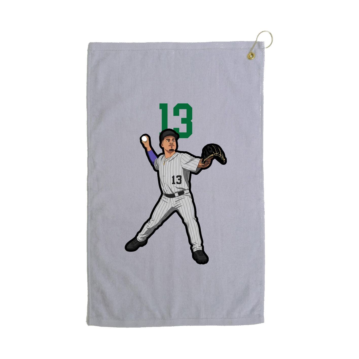 Golf Towel — Number Top in Grey