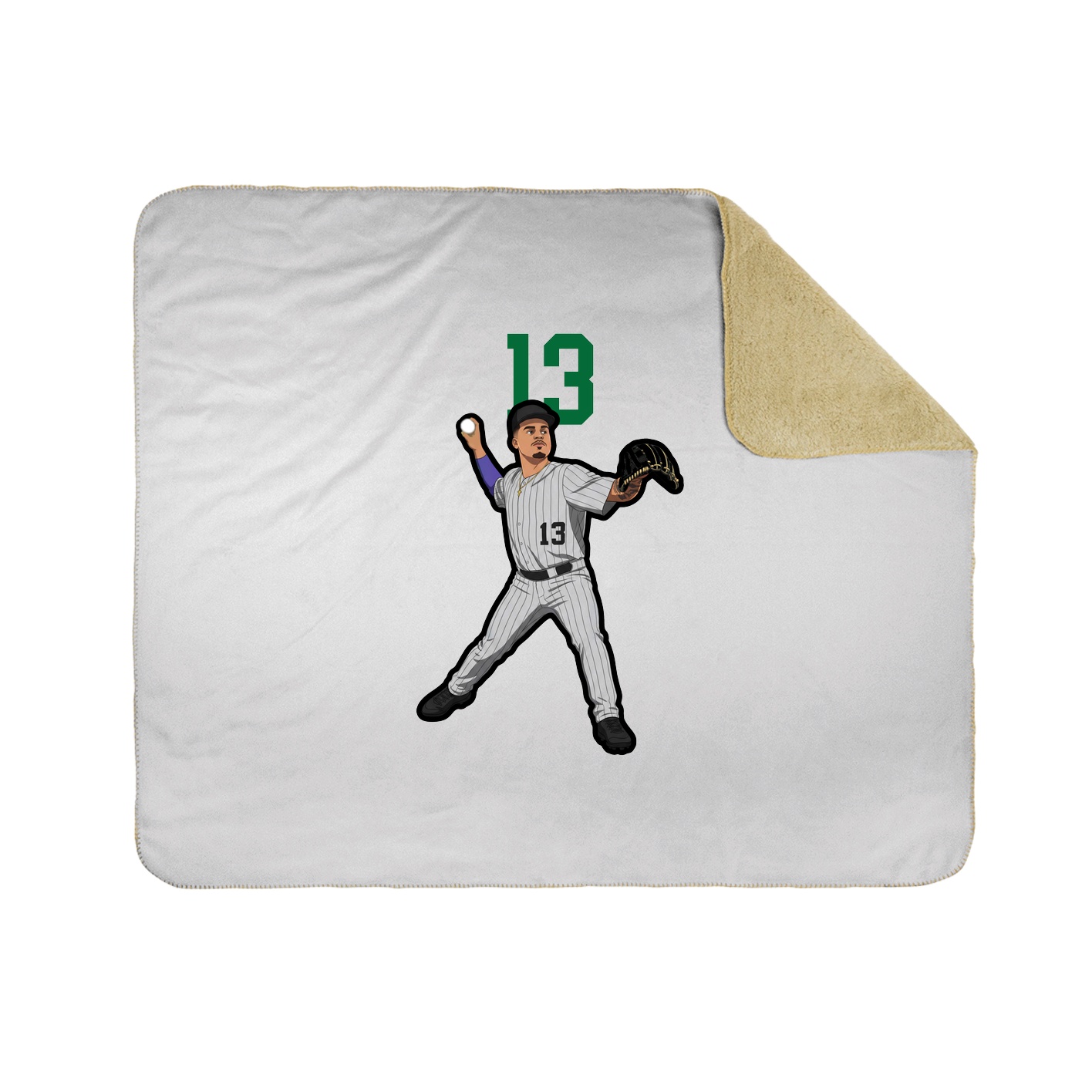 Throw Blanket — Number Top in White