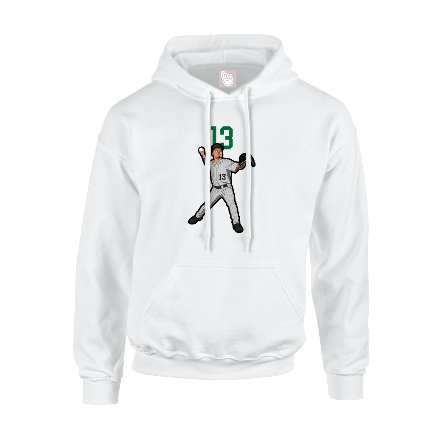 Youth Hoodie — Number Top in White