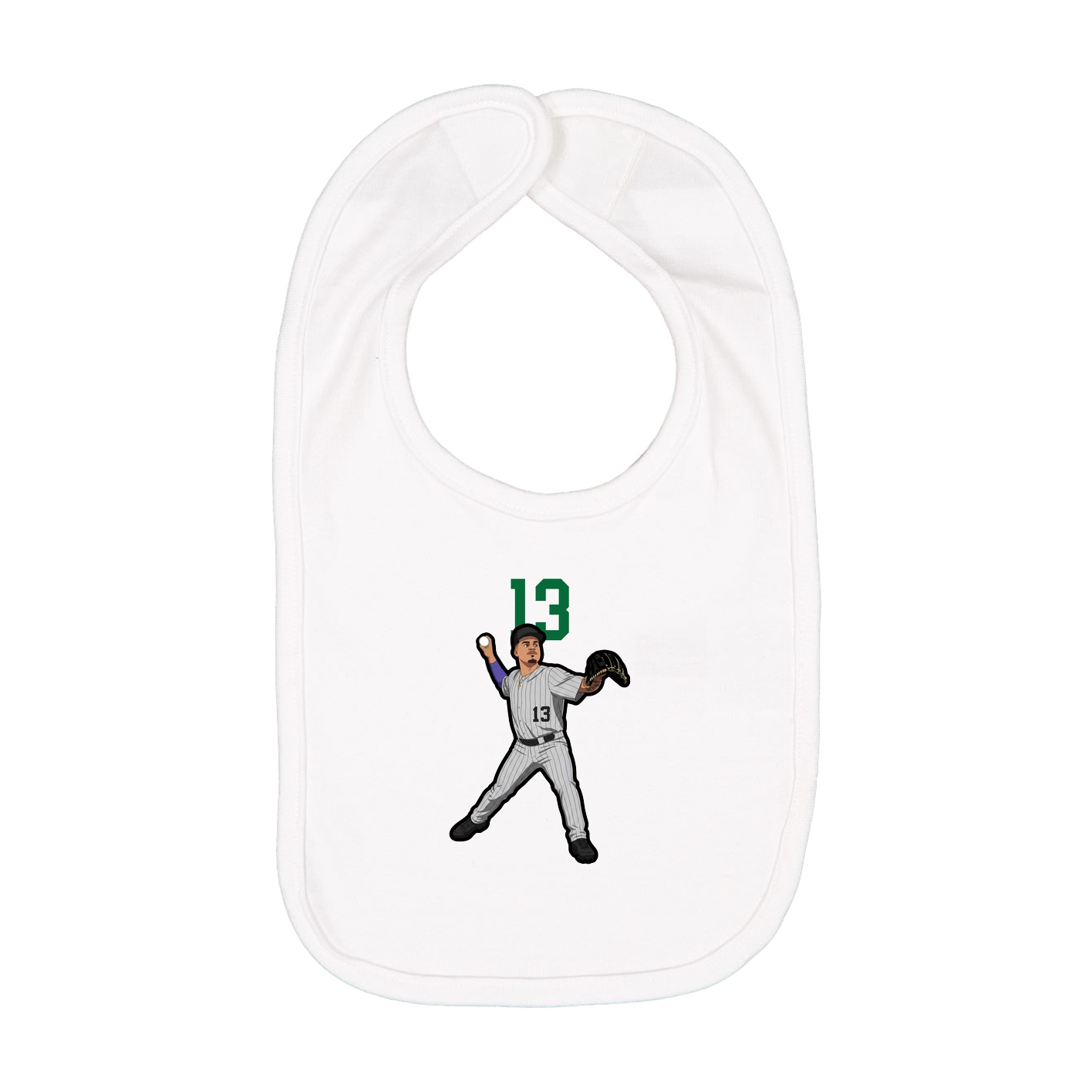 Infant Bib — Number Top in White