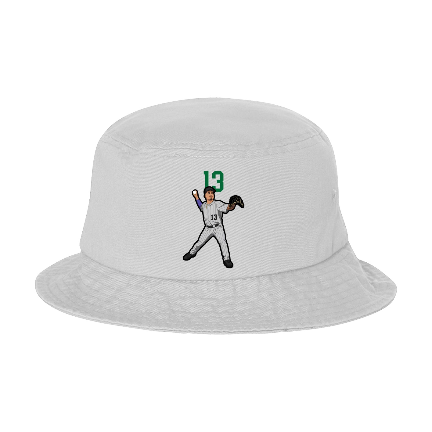Bucket Cap — Number Top in White