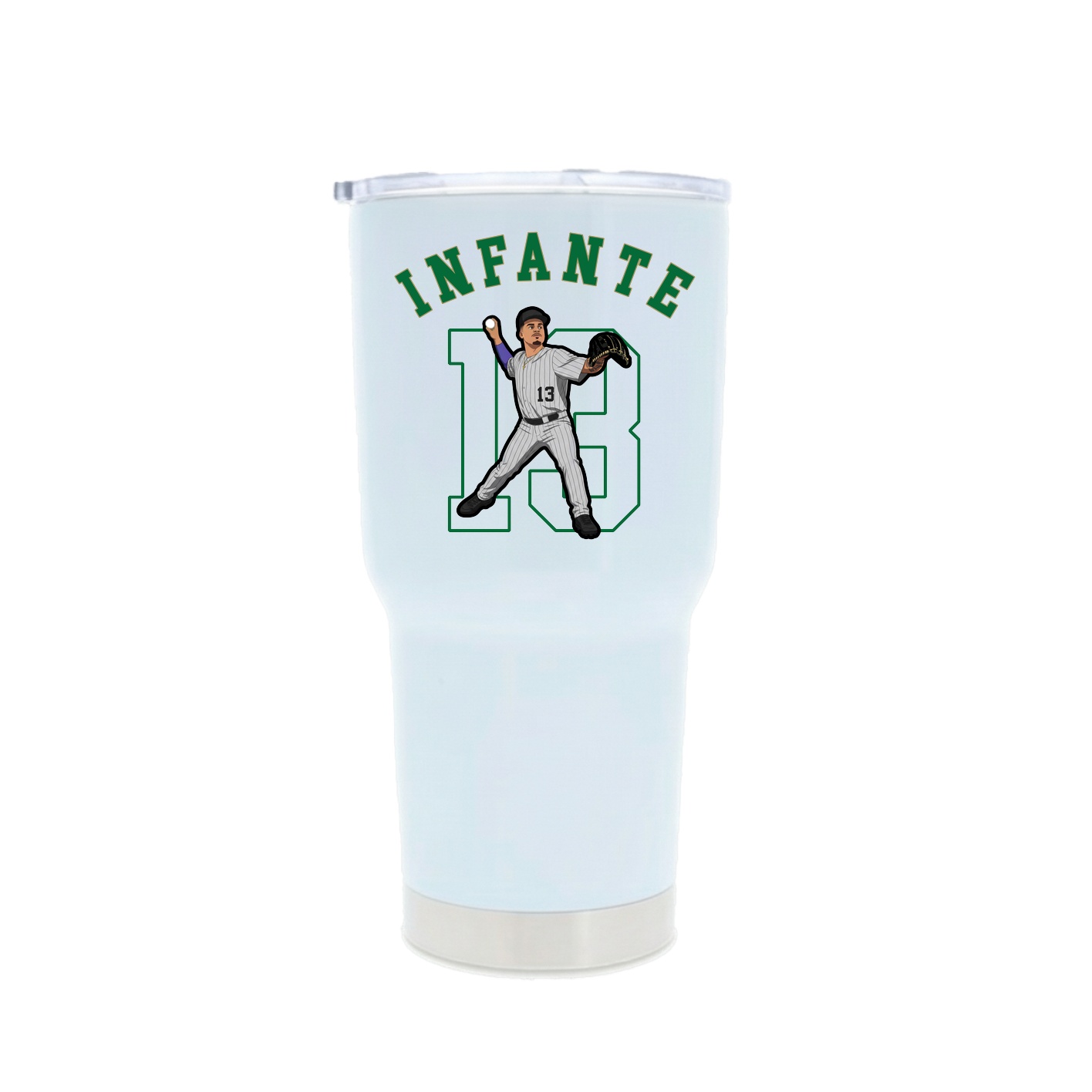 30oz Stainless Steel Tumbler — Shirsey Arch in White