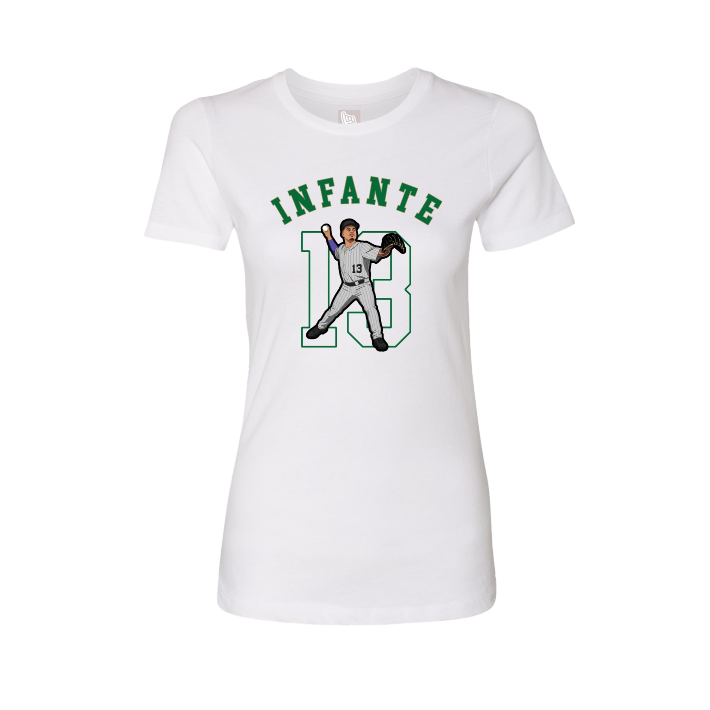 Fitted Women's Tee — Shirsey Arch in White