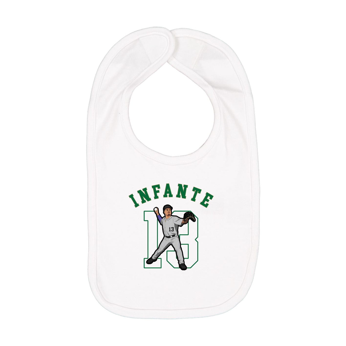Infant Bib — Shirsey Arch in White
