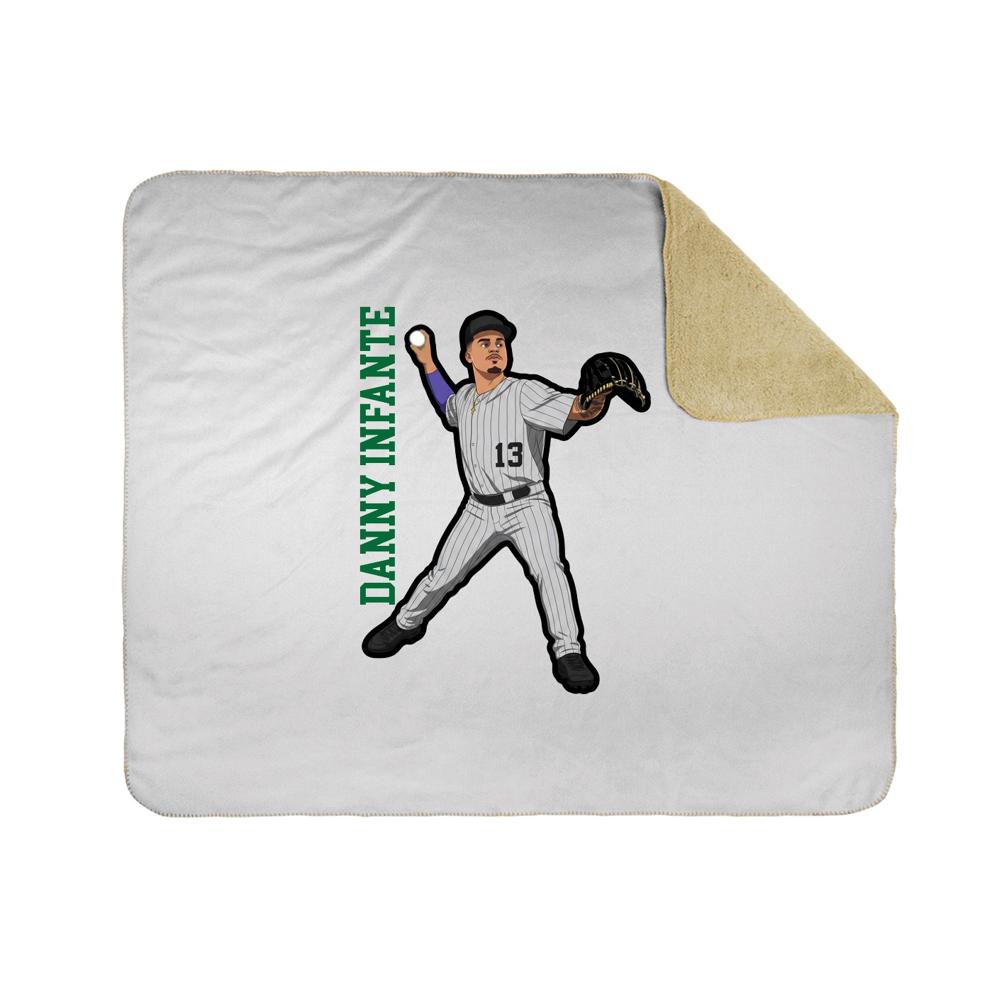 Throw Blanket — Name Vertical in White