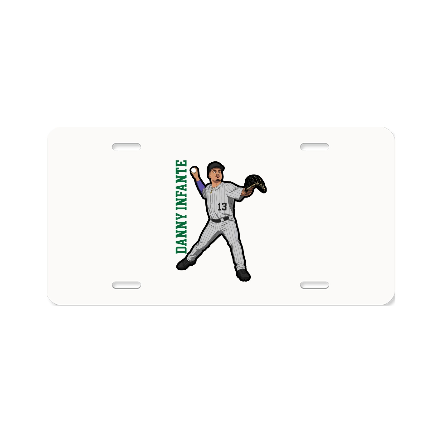 License Plate — Name Vertical in Classic