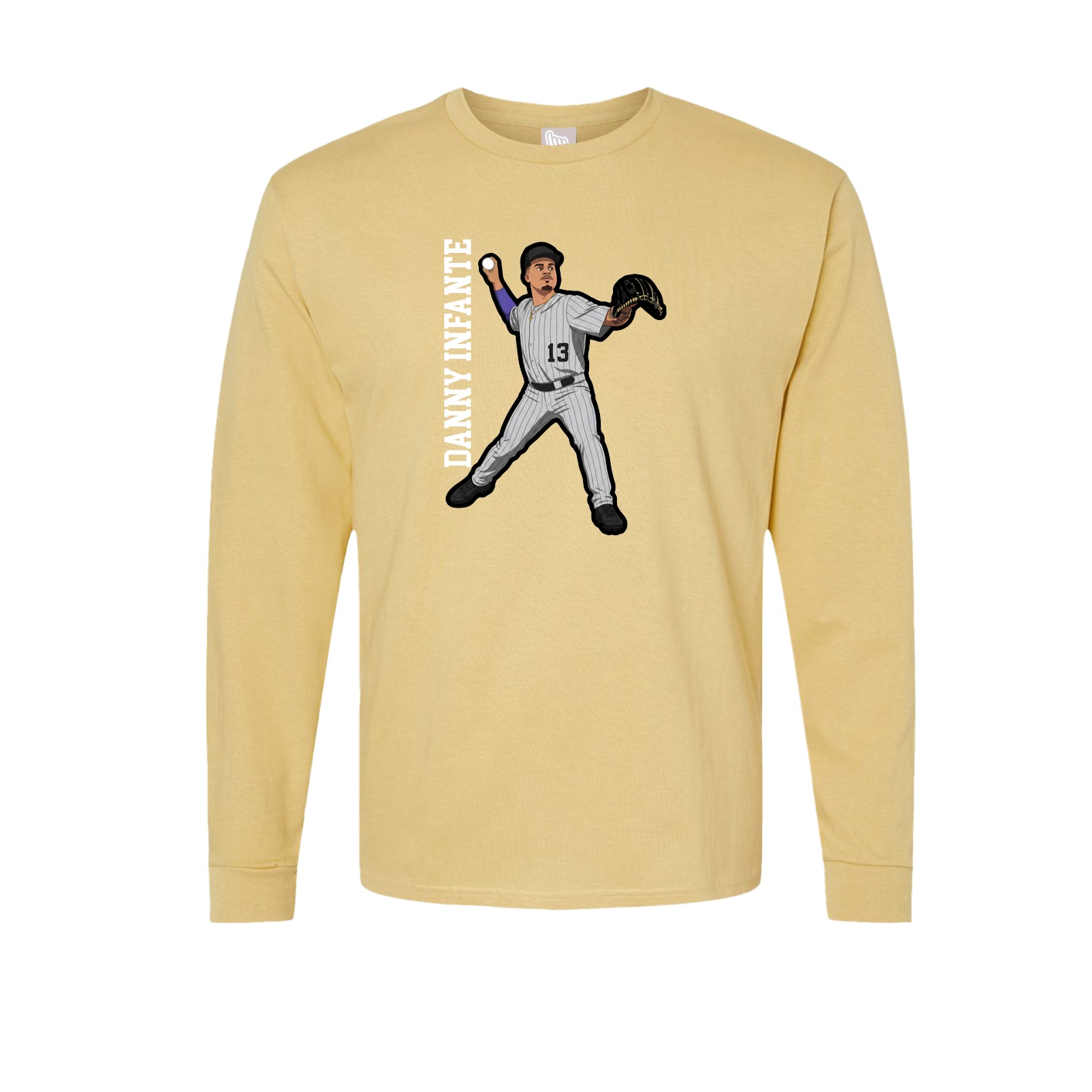 Long Sleeve Tee — Name Vertical in Vegas Gold