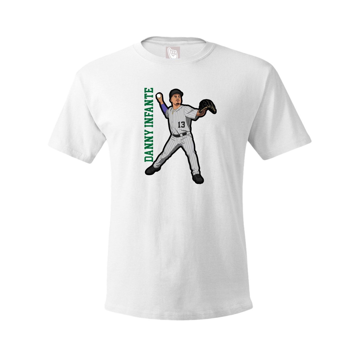 Youth Tee — Name Vertical in White