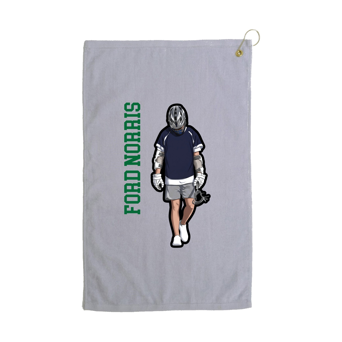 Golf Towel — Name Vertical in Grey