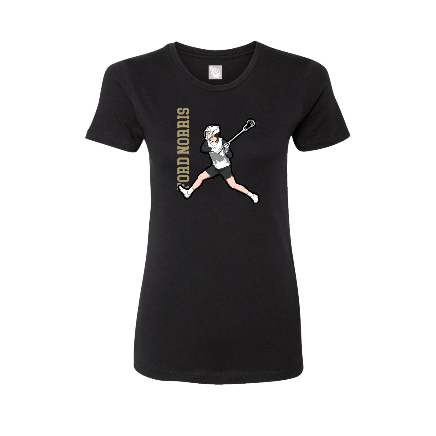 Womens Tee — Name Vertical in Black