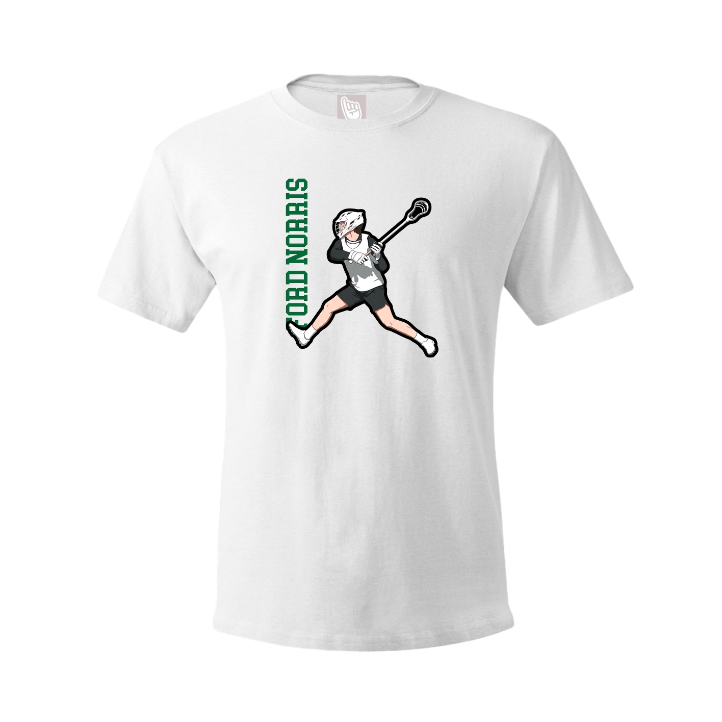 Youth Tee — Name Vertical in White