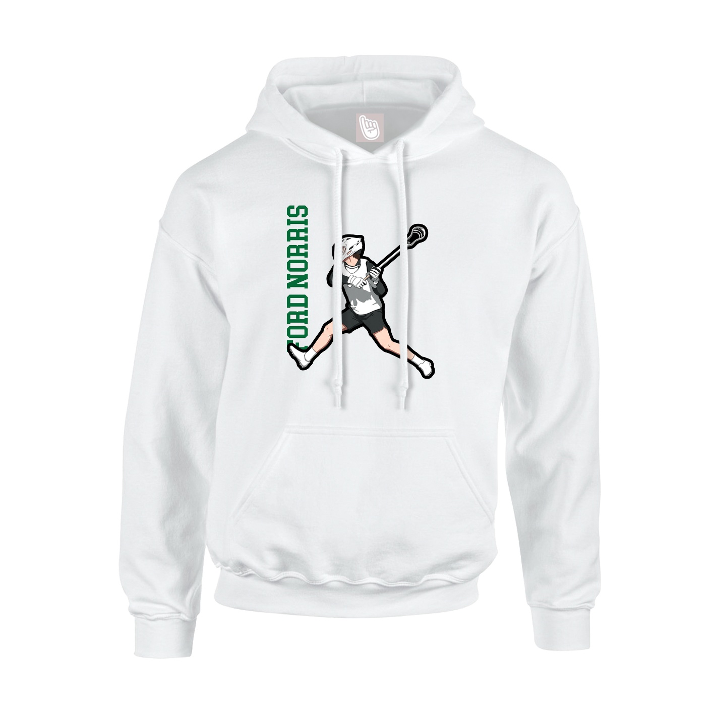 Hoodie — Name Vertical in White