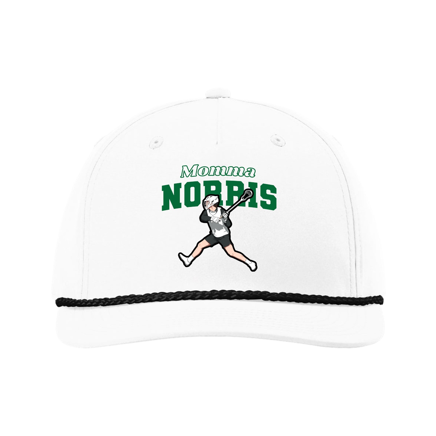 Five-Panel Classic Rope Cap — Mothers Day Block in White